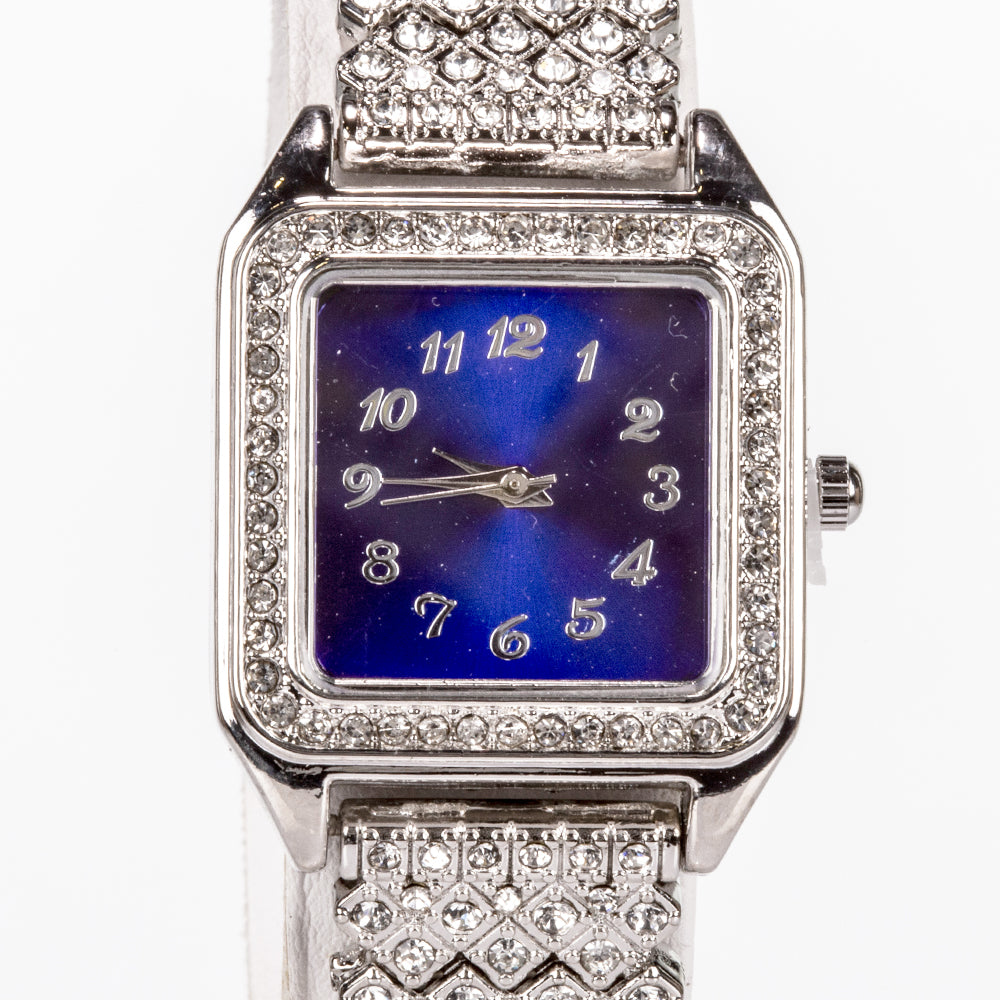 Arany tónusú Emporia Ötvözetű Óra Kék Emporia® Kristállyal és Fehér Emporia® Kristállyal ( Nyaklánc+Fülbevaló+Medál ) 8 