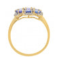 Arany Gyűrű "AAA" Osztályú Tanzanittal és Fehér Gyémánttal