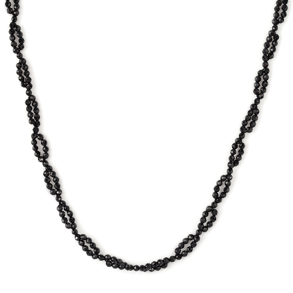 Arannyal Bevont Ezüst Nyaklánc Fekete Spinellel 1 