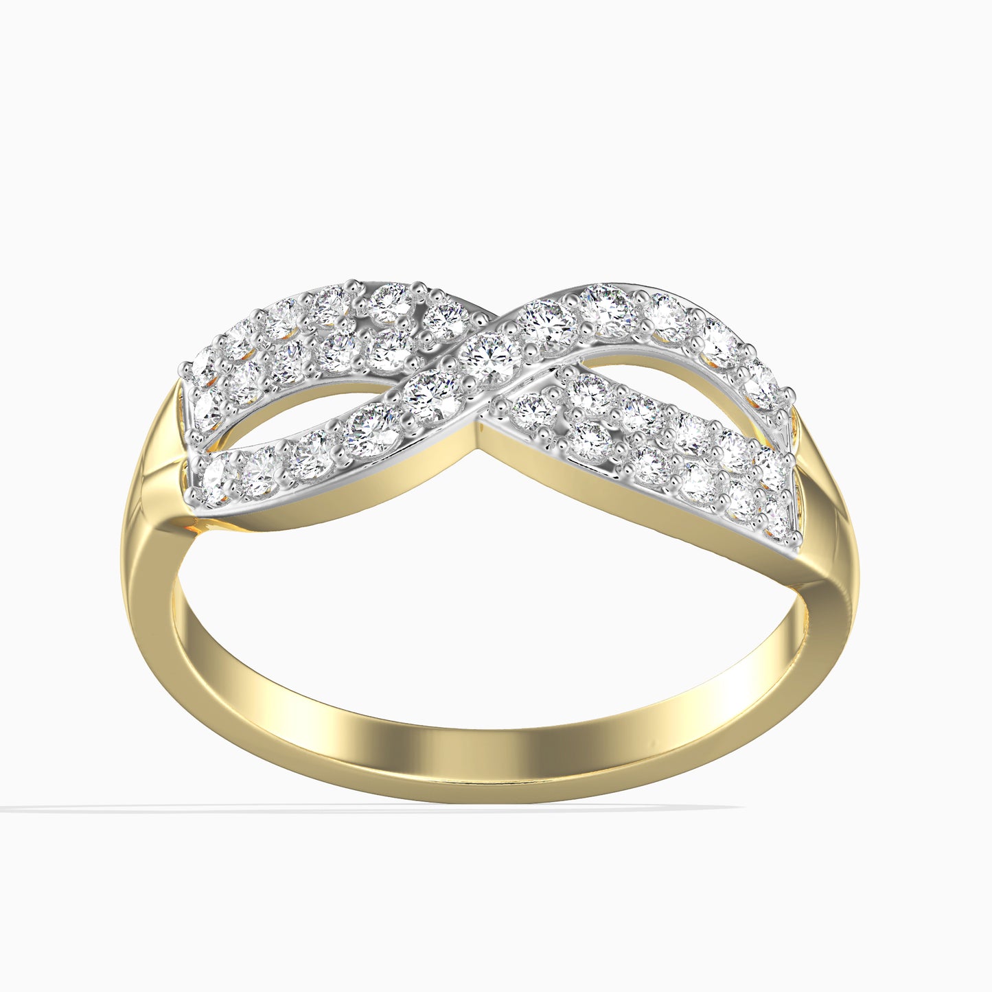 14K Arany Gyűrű 33 darab Fehér Gyémánttal