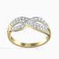 14K Arany Gyűrű 33 darab Fehér Gyémánttal