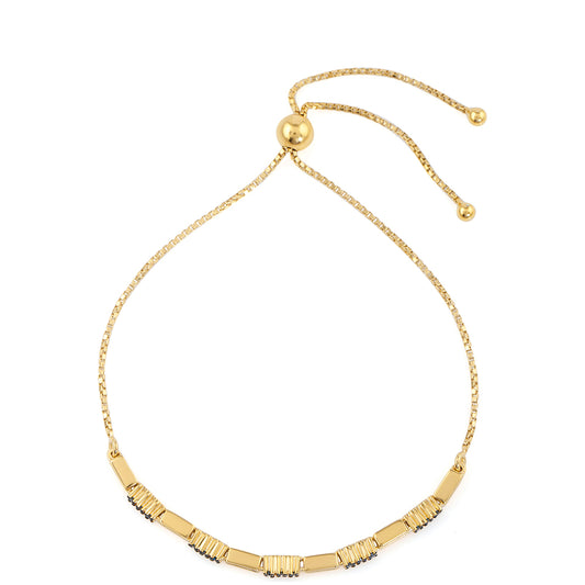 Arannyal Bevont Ezüst Karkötő Kék Gyémánttal