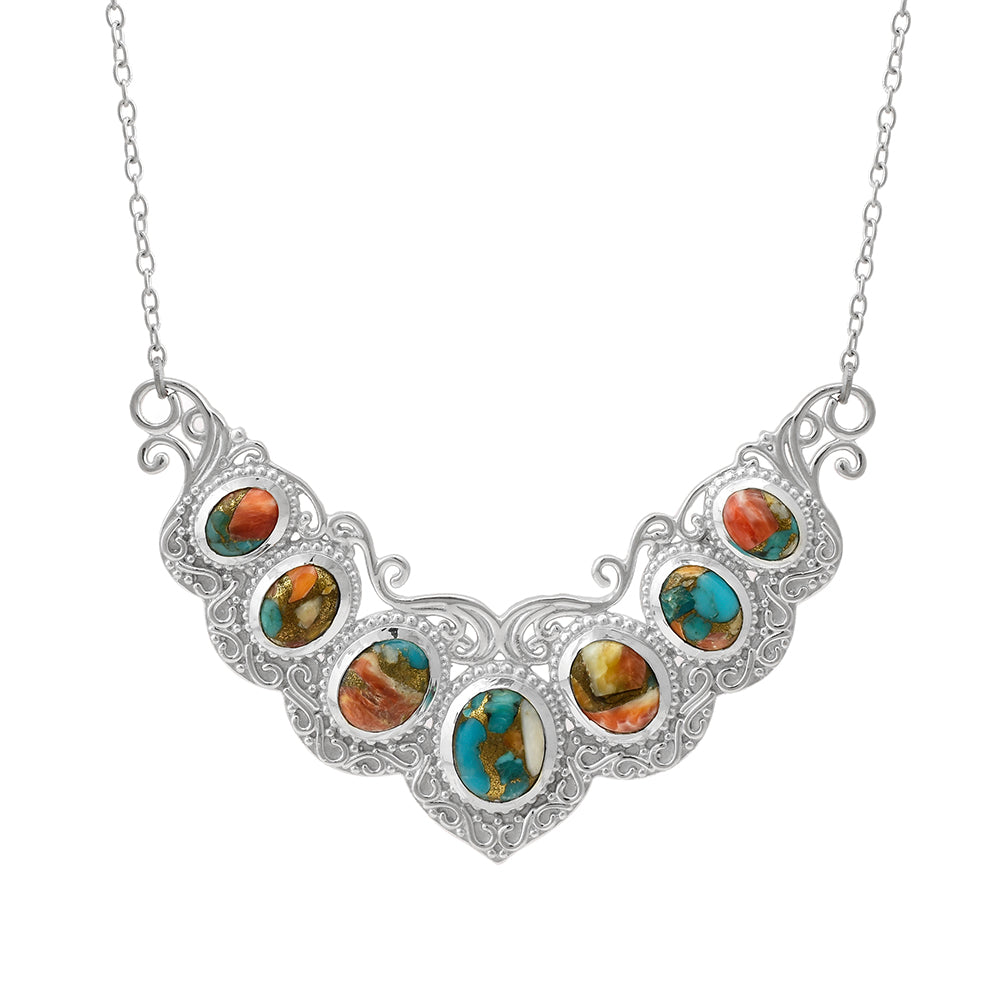 Ezüst Nyaklánc Osztriga Türkizzel