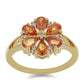 Arany Gyűrű Ceyloni Narancs Zafírral és Természetes Fehér Cirkónnal
