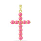 Kereszt Arannyal Bevont Ezüst Medál Rózsaszínű Lega Dembi Etióp Opállal