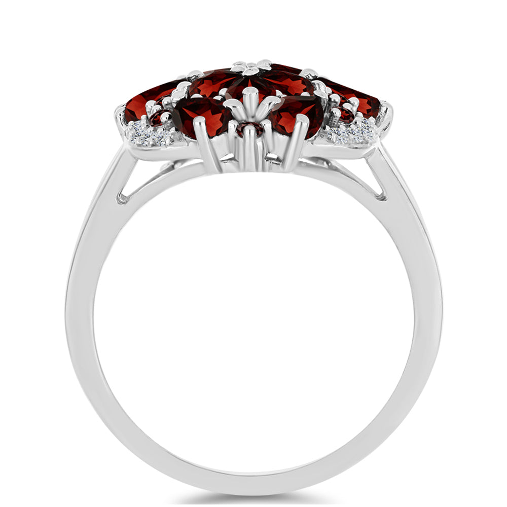 Ezüst Gyűrű Barton Gránáttal és Fehér Topázzal 2 