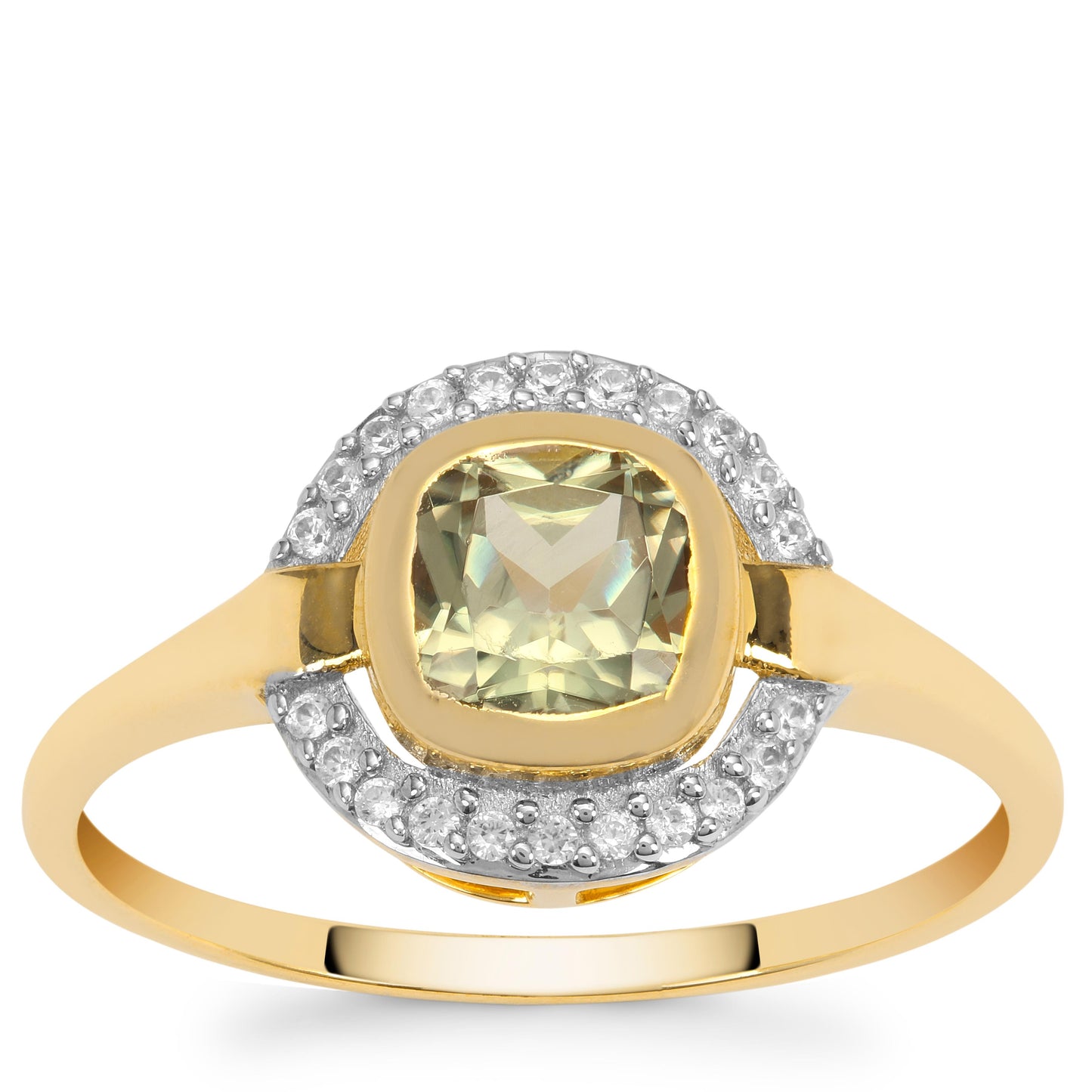 Arany Gyűrű Csarite®-val és Fehér Cirkónnal
