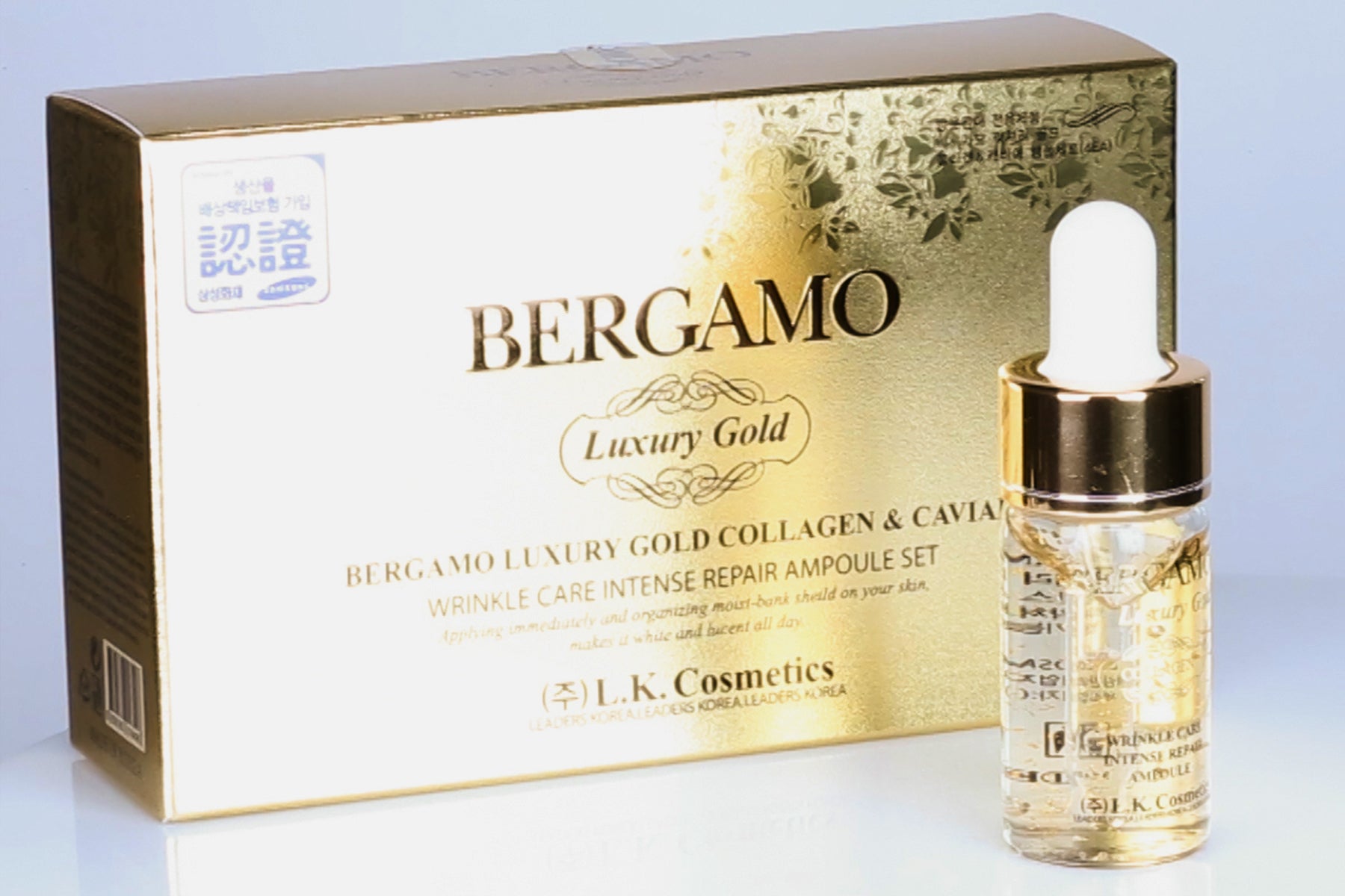 BERGAMO LUXORY GOLD Kollagén & Kaviár 4 db-os Ampulla Szett, 13 ml x 4 3 