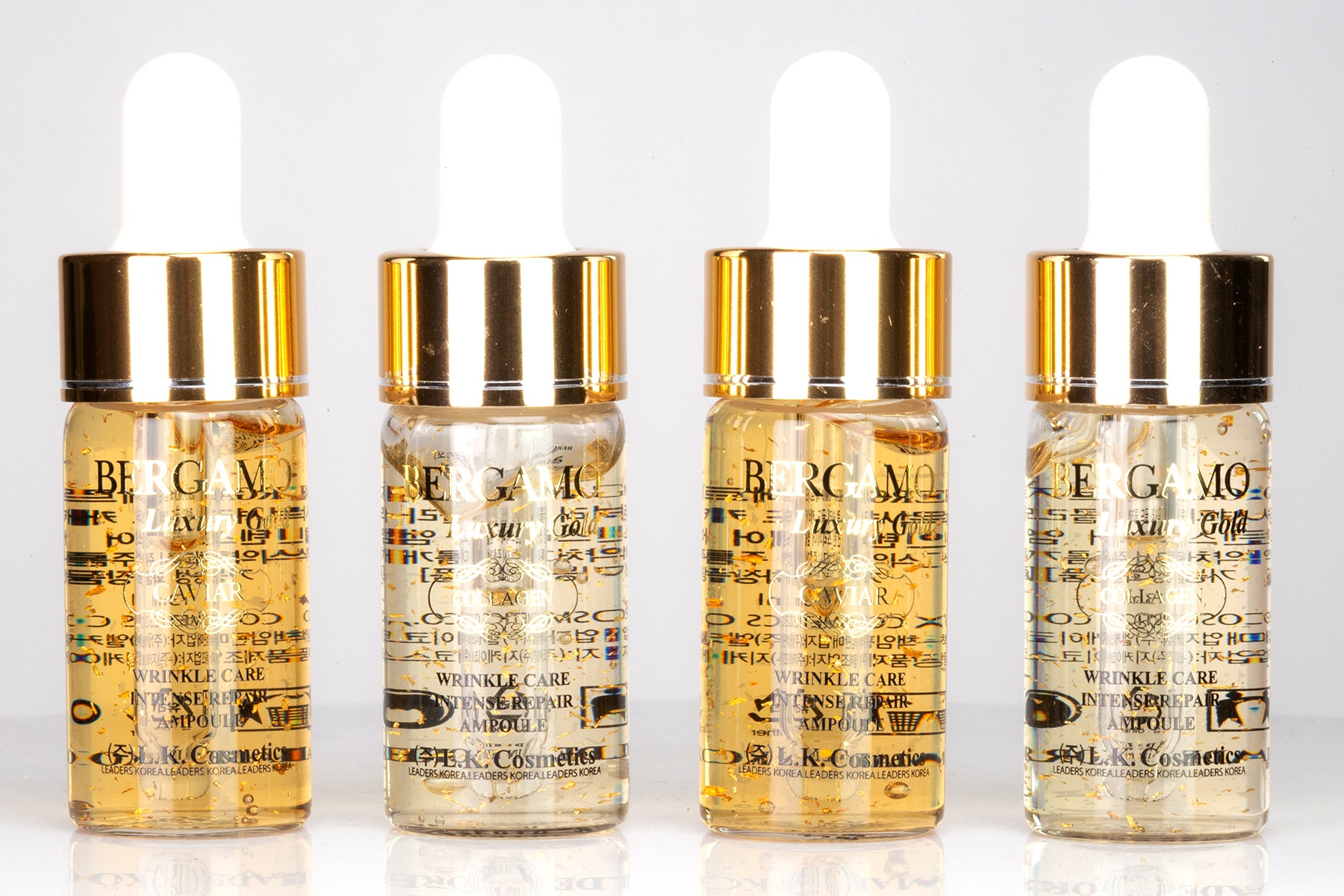 BERGAMO LUXORY GOLD Kollagén & Kaviár 4 db-os Ampulla Szett, 13 ml x 4 5 