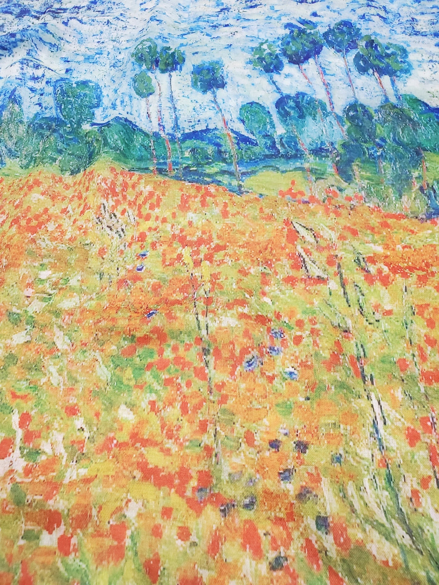 Pamut Sál-Kendő, 70 cm x 180 cm, Monet - Poppy Field