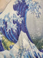 Pamut Sál-Kendő, 70 cm x 180 cm, Hokusai's - Great Wave Frayed