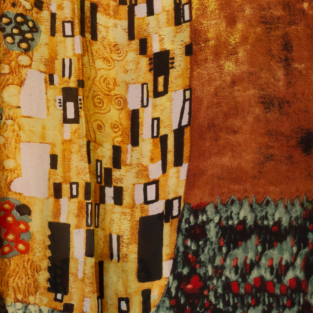 100% Selyem Sál, 90 cm x 180 cm, Klimt - A Csók 13 