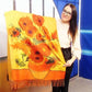 Gyapjú Sál-Kendő, 70 cm x 180 cm, Van Gogh - Sunflowers