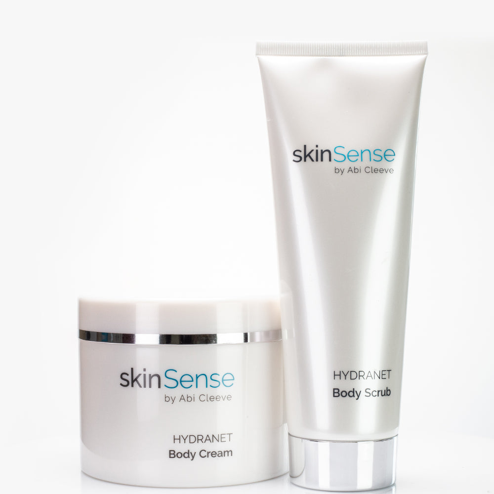 SkinSense 2 Lépéses Bőrápoló Kollekció: SkinSense Testápoló Krém 400 ml és Testradír 200 ml 1 