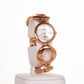 AW rózsa arany színű női óra végtelen szimbólomú szíjjal és 4 kvrackristállyal - Ékszer Galéria