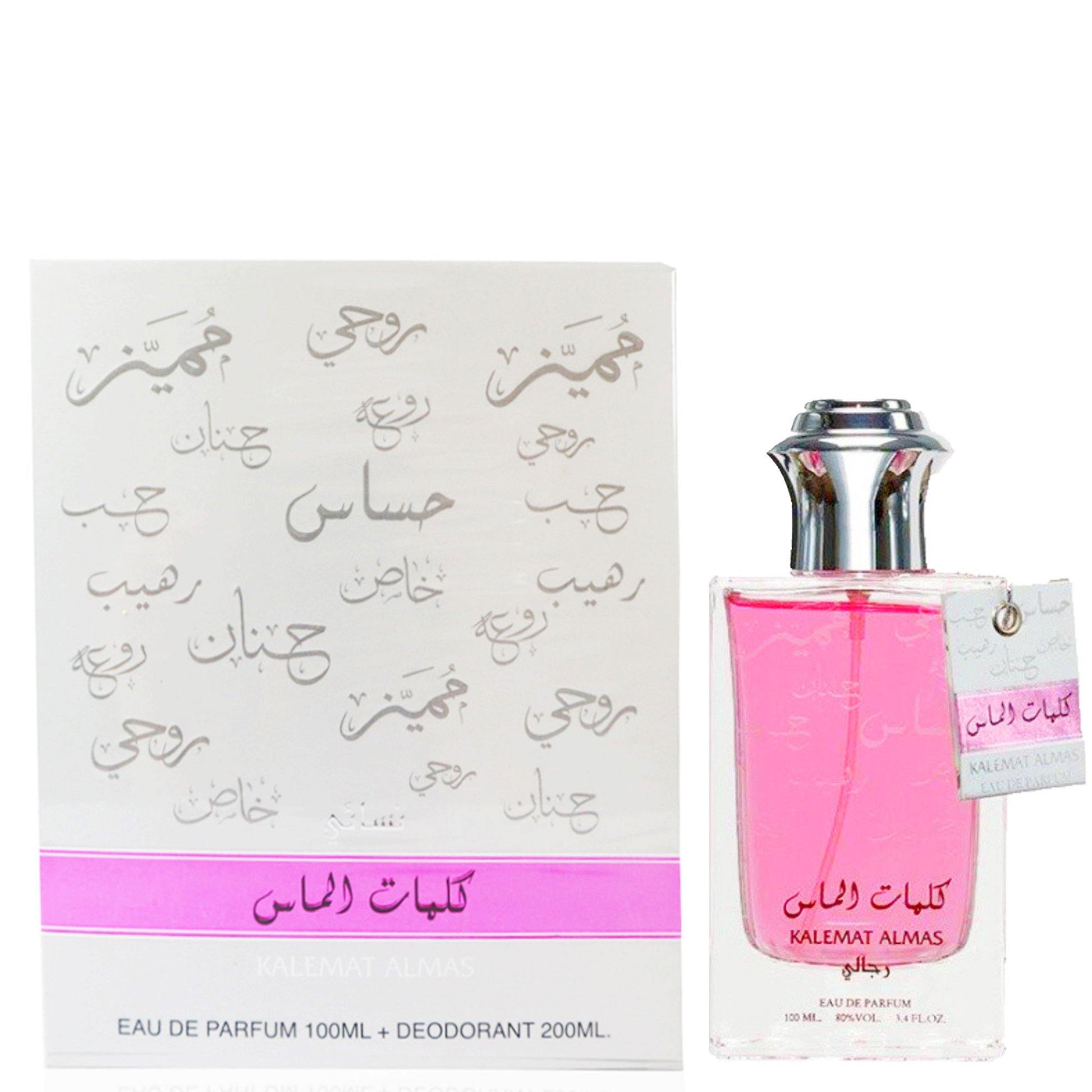 100 ml Eau de Parfume Kalemat Almas + 200 ml Deo Ajándékkészlet Gyümölcsös-Virágos Illat Nőknek 1 100 ml Eau de Parfume Kalemat Almas + 200 ml Deo Ajándékkészlet Gyümölcsös-Virágos Illat Nőknek - Ékszer Galéria