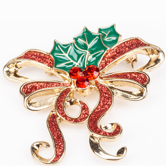 Arany tónusú Emporia Ötvözetű Bross Vörös Emporia® Kristállyal és Fehér Emporia® Kristállyal