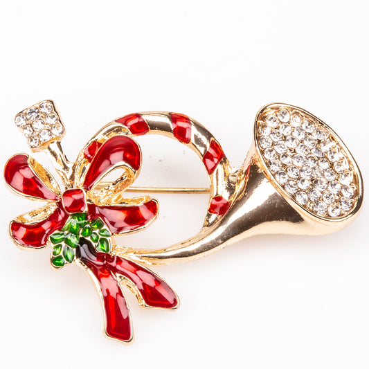 Arany tónusú Emporia Ötvözetű Bross Vörös Emporia® Kristállyal és Fehér Emporia® Kristállyal
