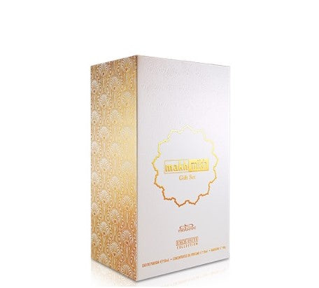 50 ml Eau de Parfum + 20ml Parfum Olaj + 40g Bakhoor Makh Mikh AJÁNDÉK CSOMAG Orientális-Virágos Illat Férfiaknak és Nőknek