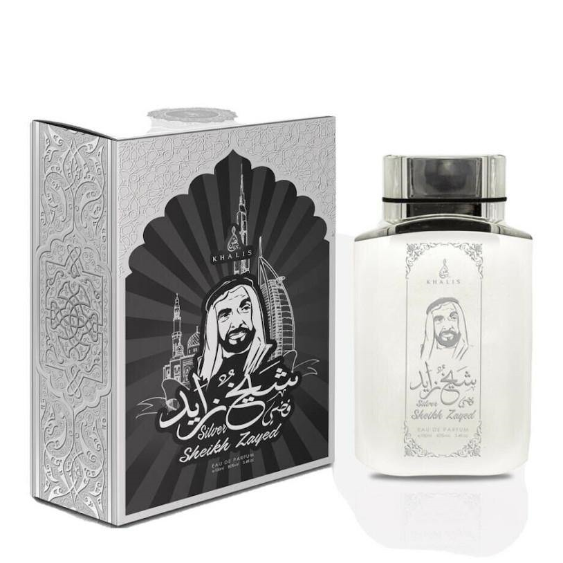 100 ml Eau de Perfume SHEIKH ZAYED SILVER Pézsmás Édes Illat Férfiaknak 1 