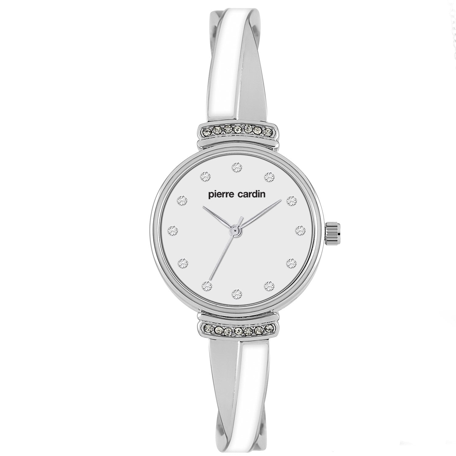4 darabos Pierre Cardin karóra, 2 pár fülbevaló és nyaklánc szett 2 Pierre Cardin Női Fehér Karóra Szett