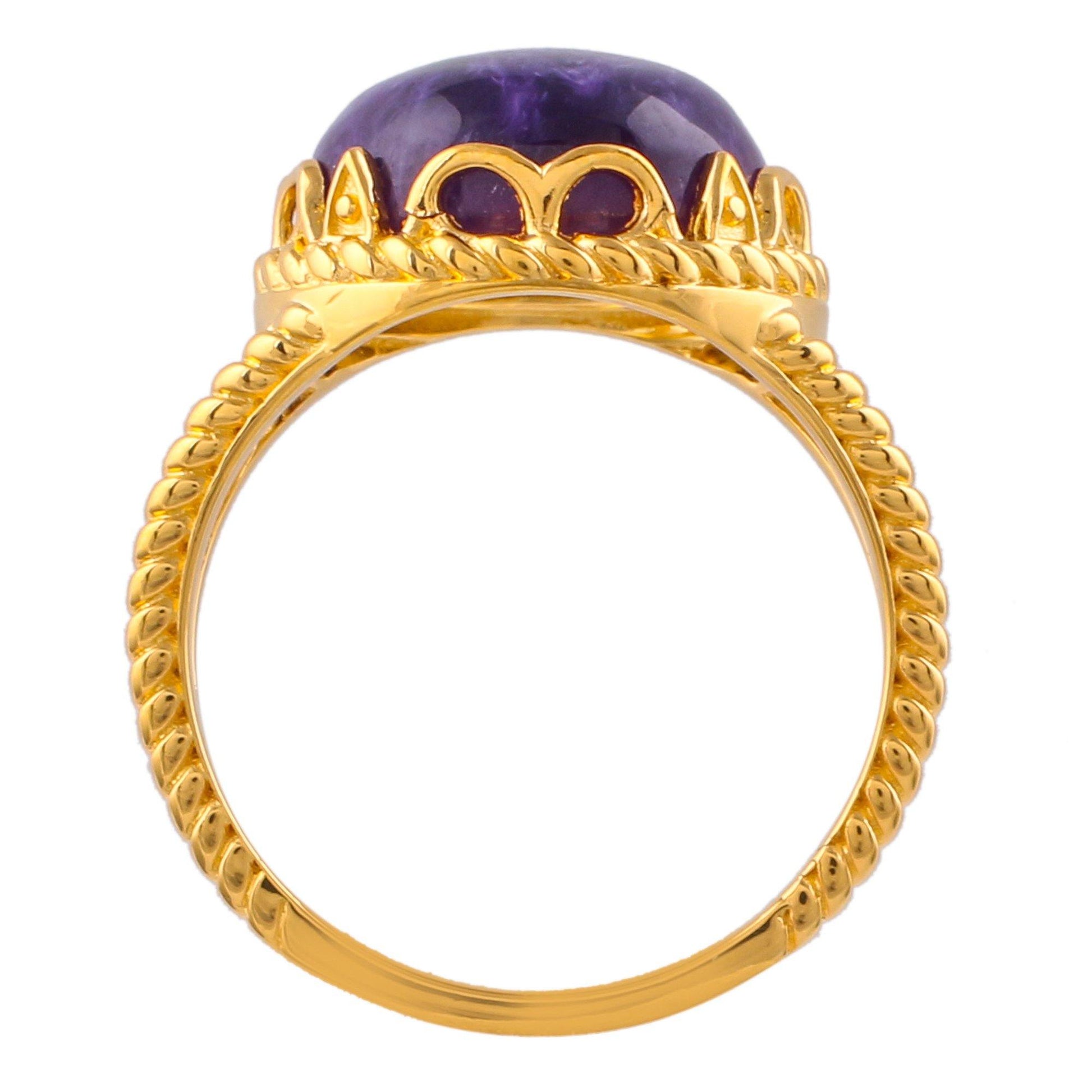Arannyal Bevont Ezüst Gyűrű Karoittal - Ékszer Galéria
