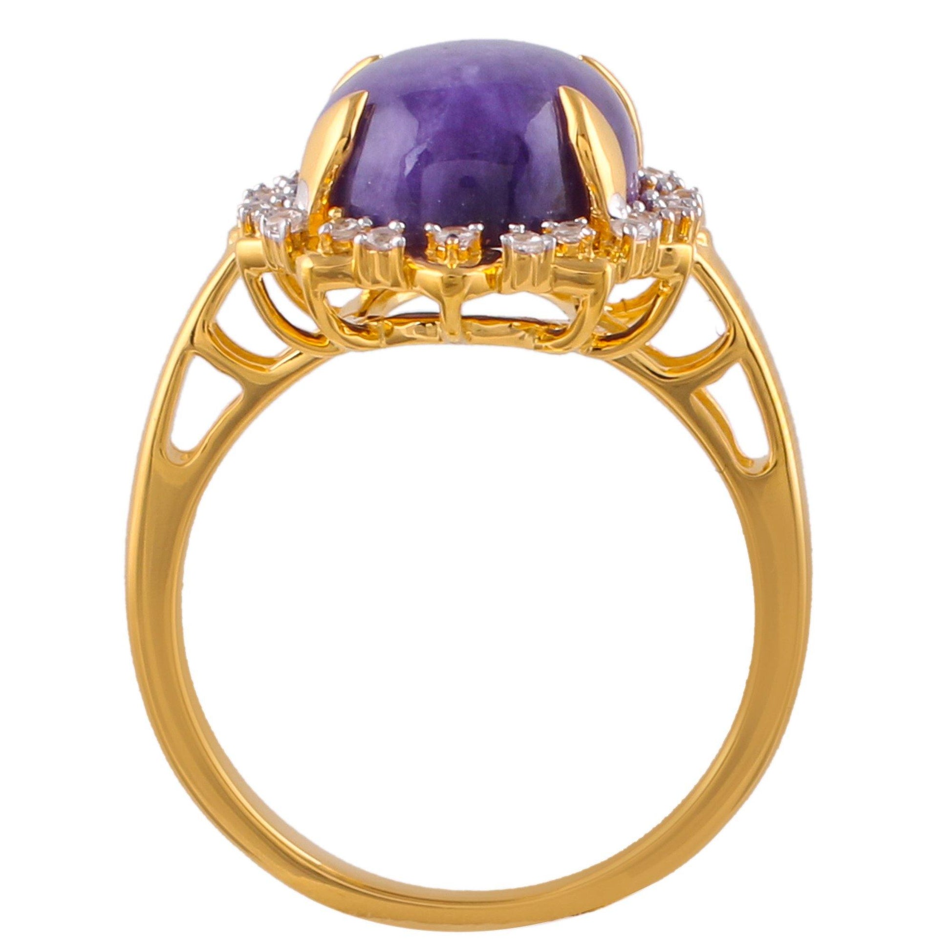 Arannyal Bevont Ezüst Gyűrű Karoittal és Természetes Cirkónnal - Ékszer Galéria