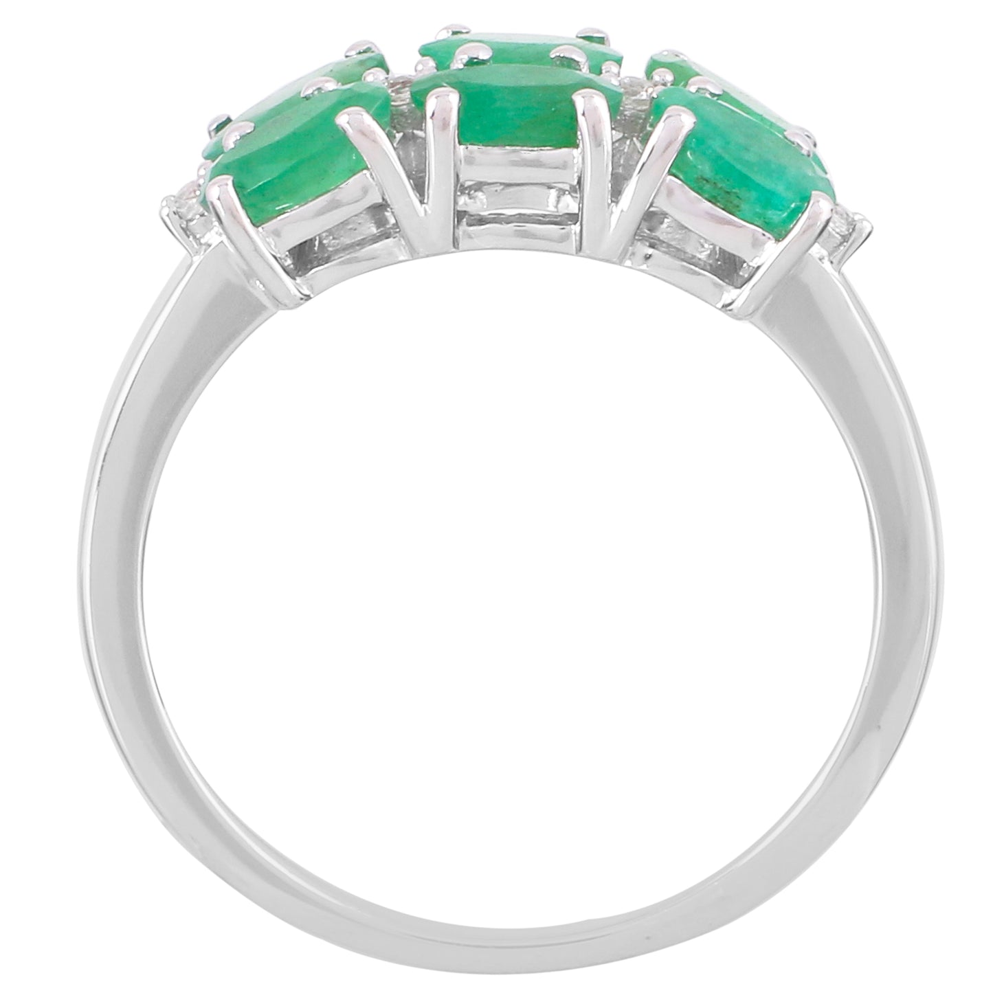 Ezüst Gyűrű Smaragddal és Természetes Cirkónnal