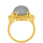Arannyal Bevont Ezüst Gyűrű Lila Holdkővel
