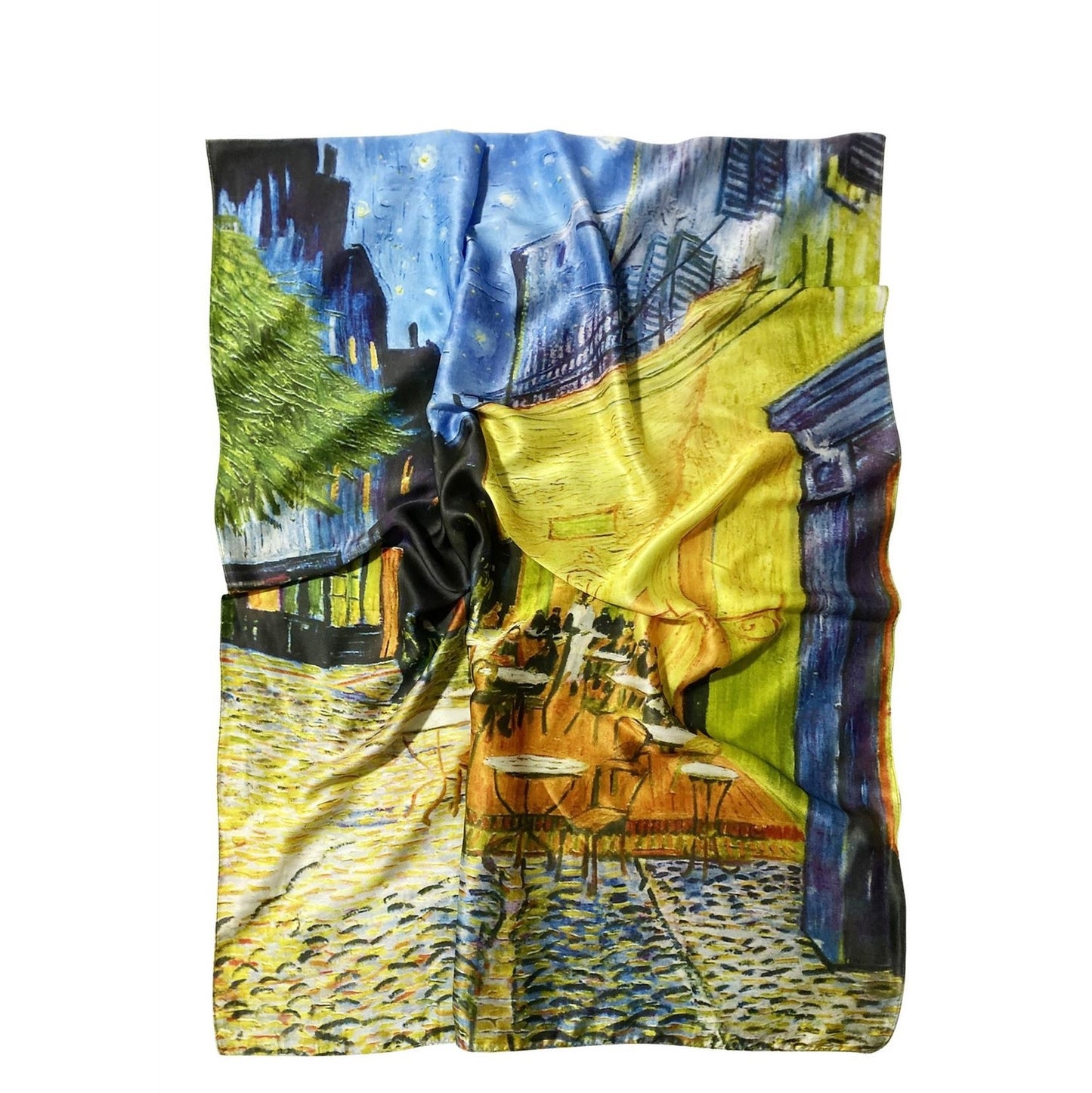 Selyem Sál-Kendő, 70 cm x 180 cm, Van Gogh - Cafe Terrace At Night