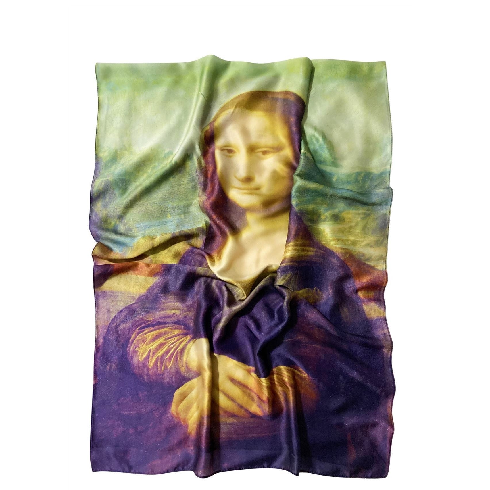 Selyem Sál-Kendő, 70 cm x 180 cm, Leonardo Da Vinci - Mona Lisa 3 