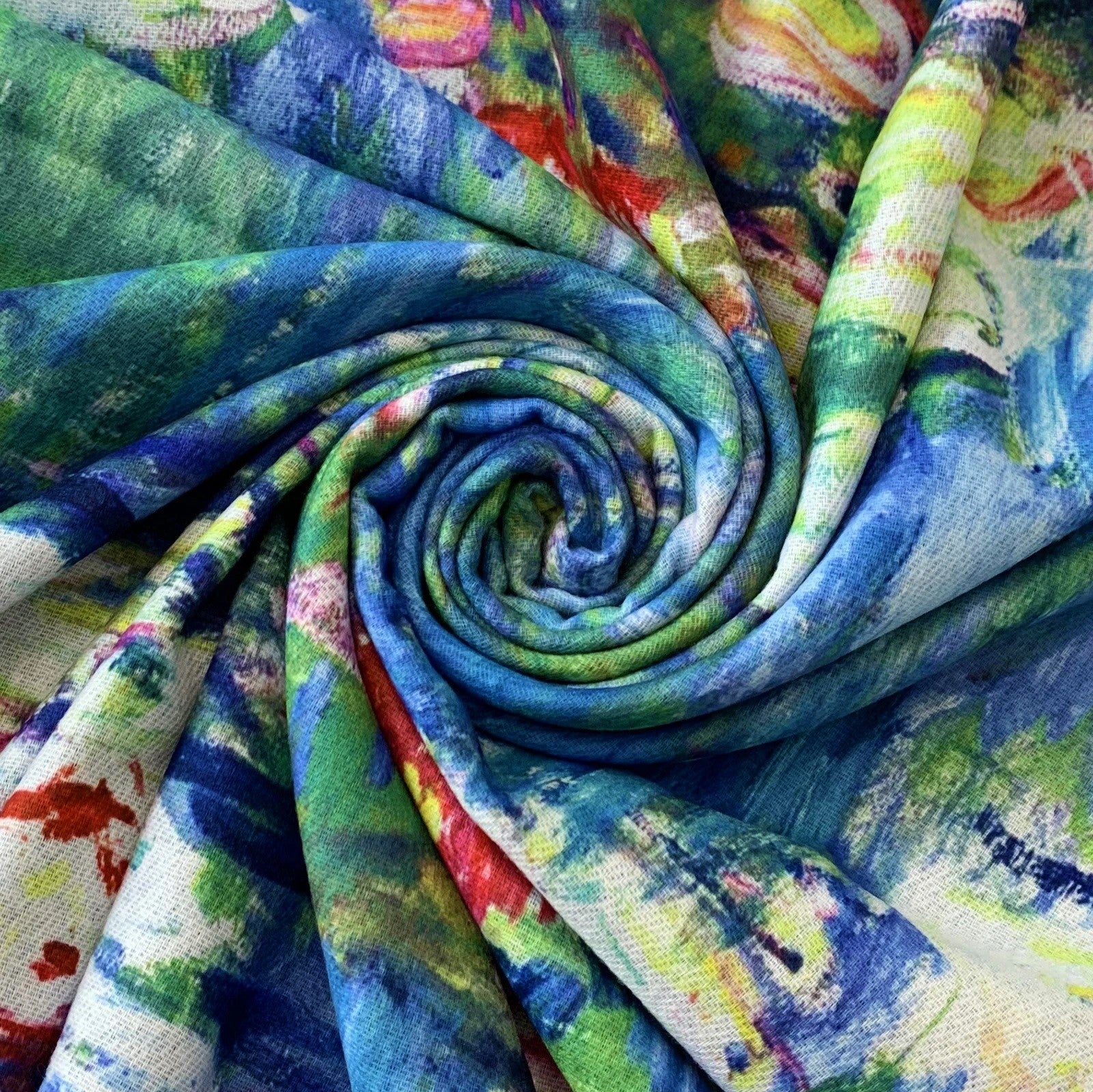 Gyapjú Sál-Kendő, 70 cm x 180 cm, Monet-Water Lilies Painting 5 