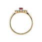 Arannyal Bevont Ezüst Gyűrű Madagaszkári Rubinnal és Fehér Gyémánttal
