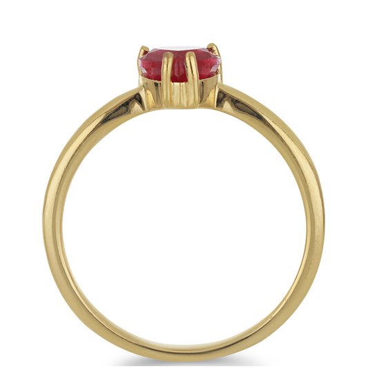 Arannyal Bevont Ezüst Gyűrű Madagaszkári Rubinnal