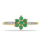 Arany Gyűrű Brazil Smaragddal és Természetes Fehér Cirkónnal