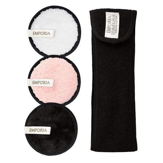 Mosható smink- és arclemosó textil korongok ajándék hajpánttal és táskával 4 Mosható Sminklemosó Korong